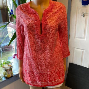 Rose & Thyme Lightweight floral boho Summer Blouse Women Size M